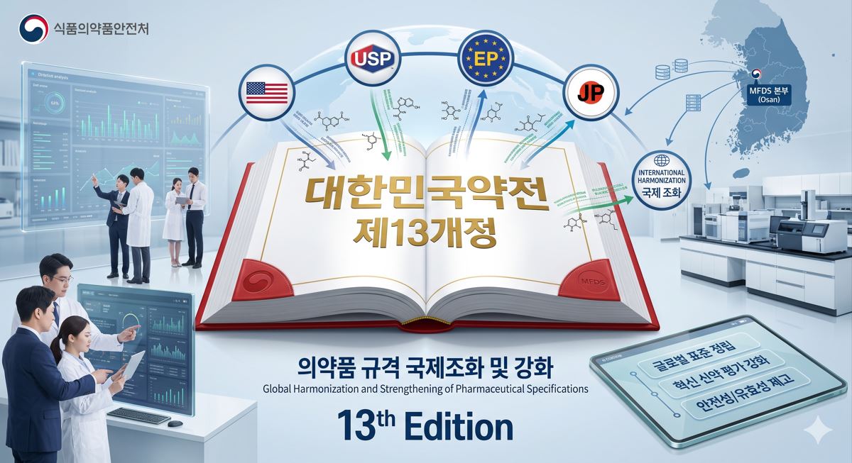 식약처, 대한민국약전 제13개정 고시…국제조화 강화