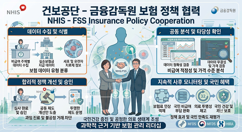 건강보험 실손보험 비급여 모니터링 협력 개념 이미지
