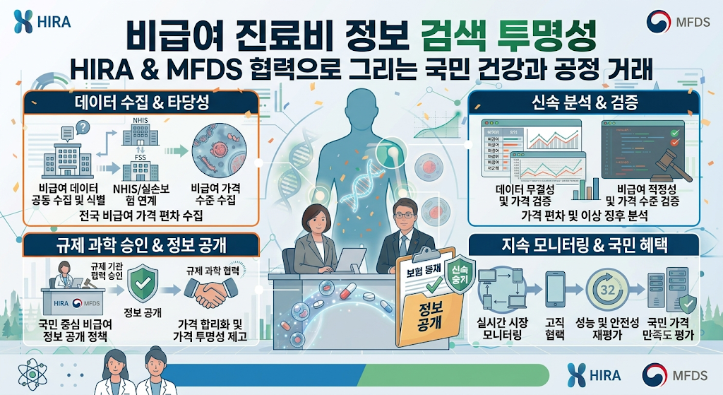 비급여 진료비 가격 정보 검색 투명성 개념 이미지