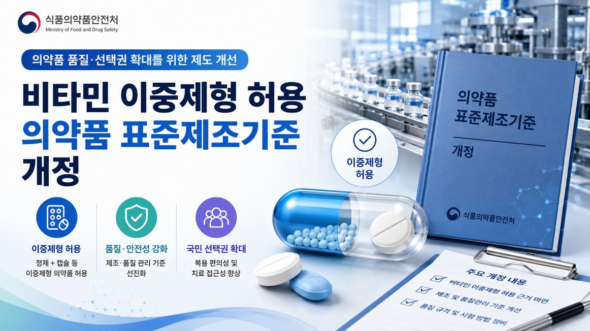 식약처, 비타민 이중제형 허용…표준제조기준 개정 예고