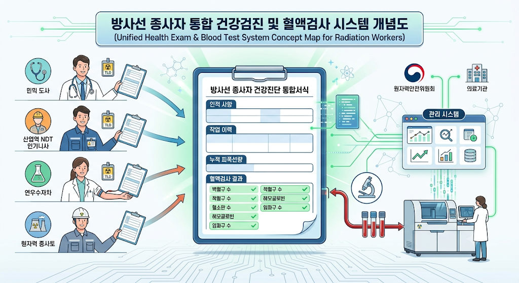 방사선 종사자 혈액검사 통합서식 건강진단 개념 이미지