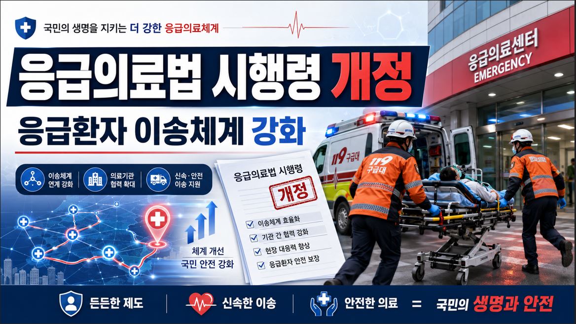 복지부, 응급의료법 시행령 개정 입법예고…이송체계 강화