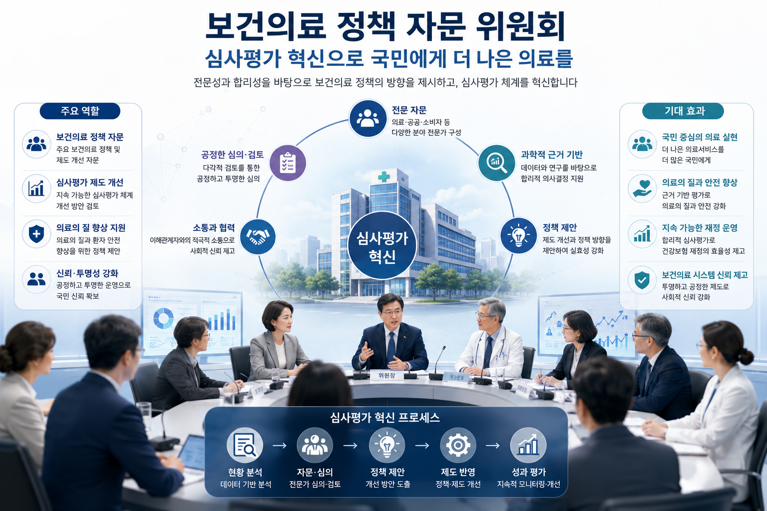 보건의료 정책 자문 위원회 심사평가 혁신 개념 이미지