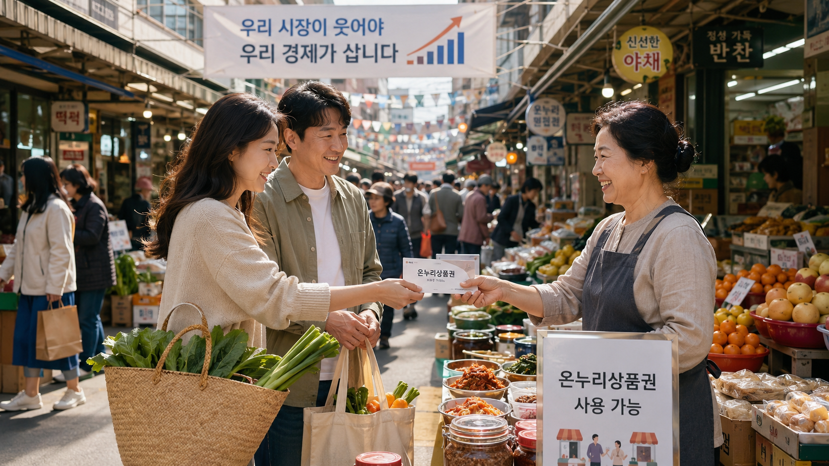 전통시장 온누리상품권 지역경제 활성화 개념 이미지
