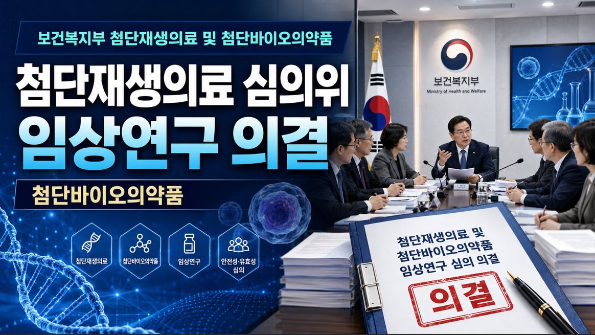복지부, 간세포암·림프종 첨단재생의료 임상연구 2건 의결