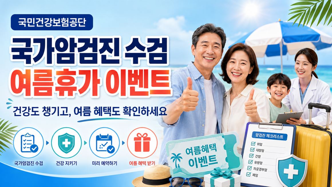 건보공단, 국가암검진 수검 여름휴가 이벤트 실시