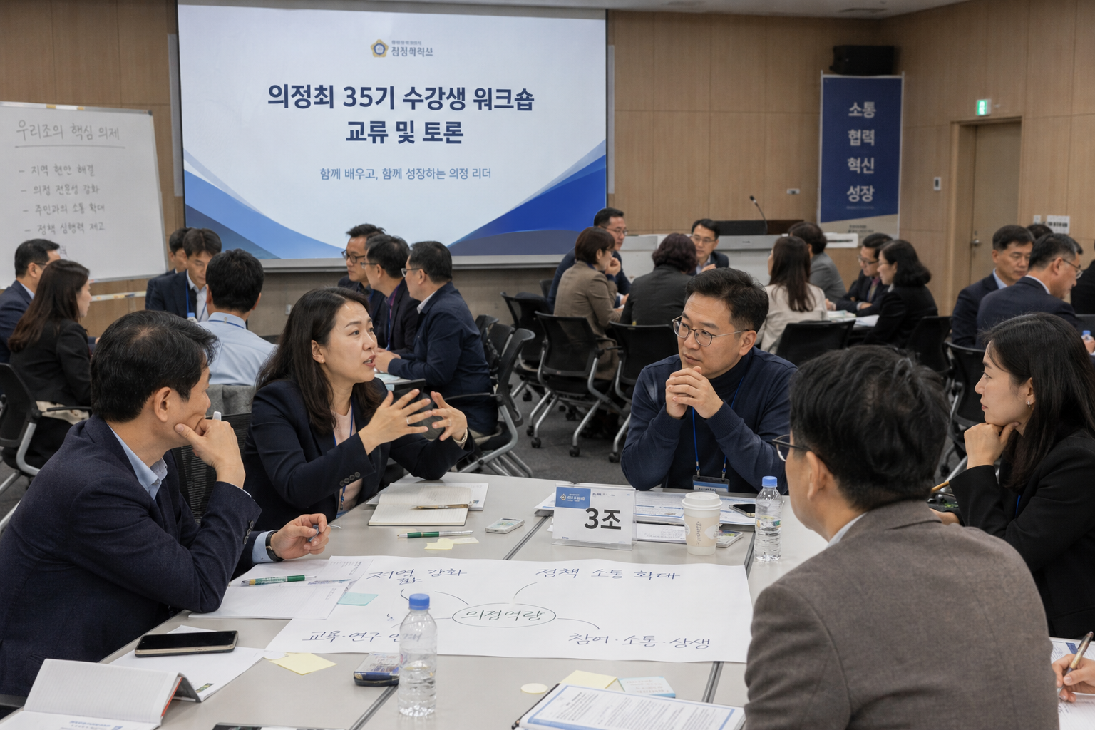 의정최 35기 수강생 워크숍 교류 및 토론 모습