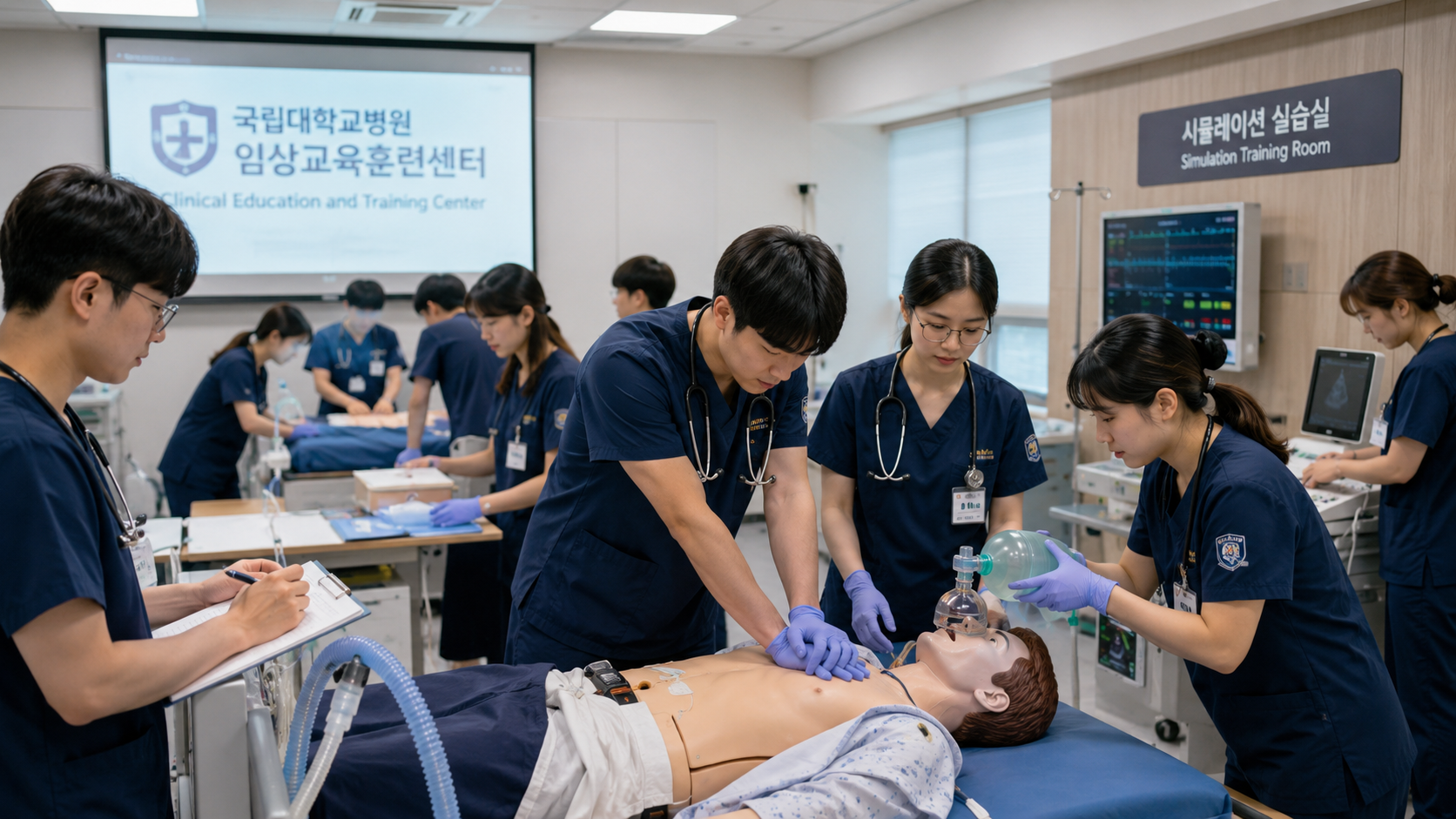 국립대학병원 임상교육훈련센터 실습 장면