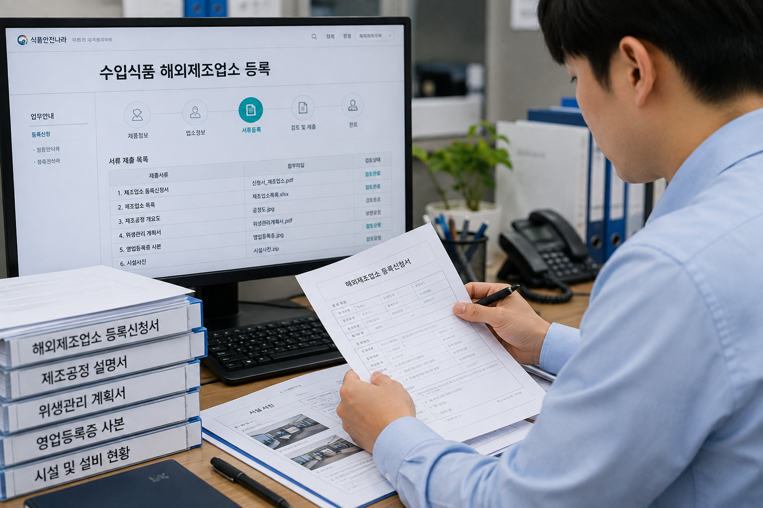 수입식품 해외제조업소 등록 서류 검토 이미지