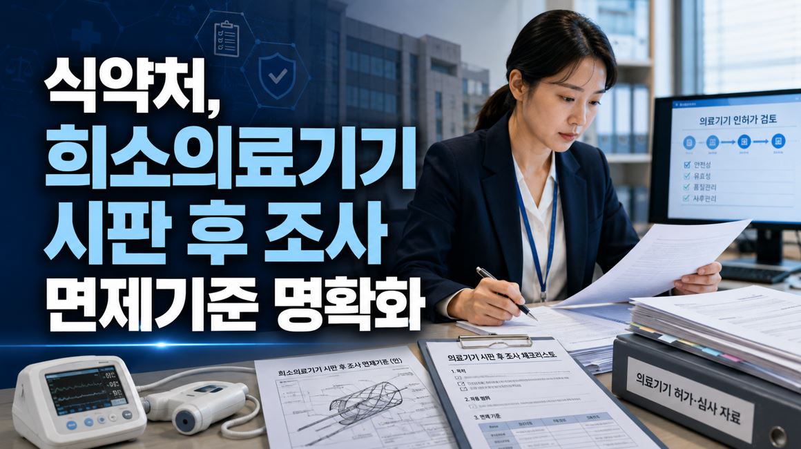 식약처, 희소의료기기 시판 후 조사 면제기준 명확화