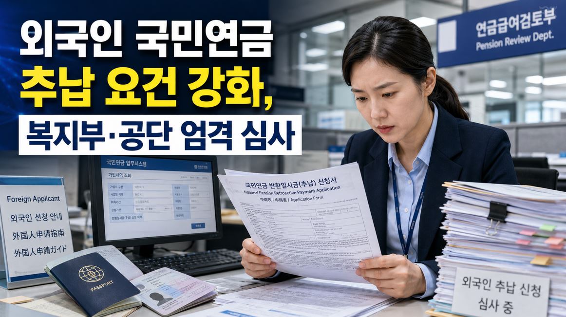 외국인 국민연금 추납 요건 강화, 복지부·공단 엄격 심사