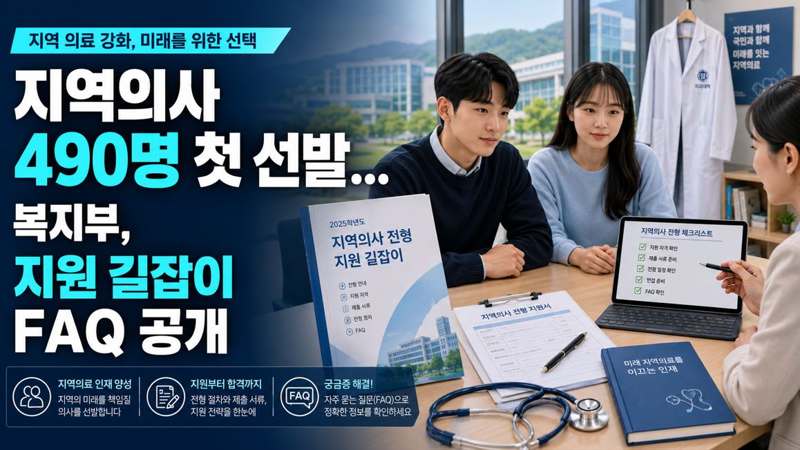 지역의사 490명 첫 선발...복지부, 지원 길잡이 FAQ 공개