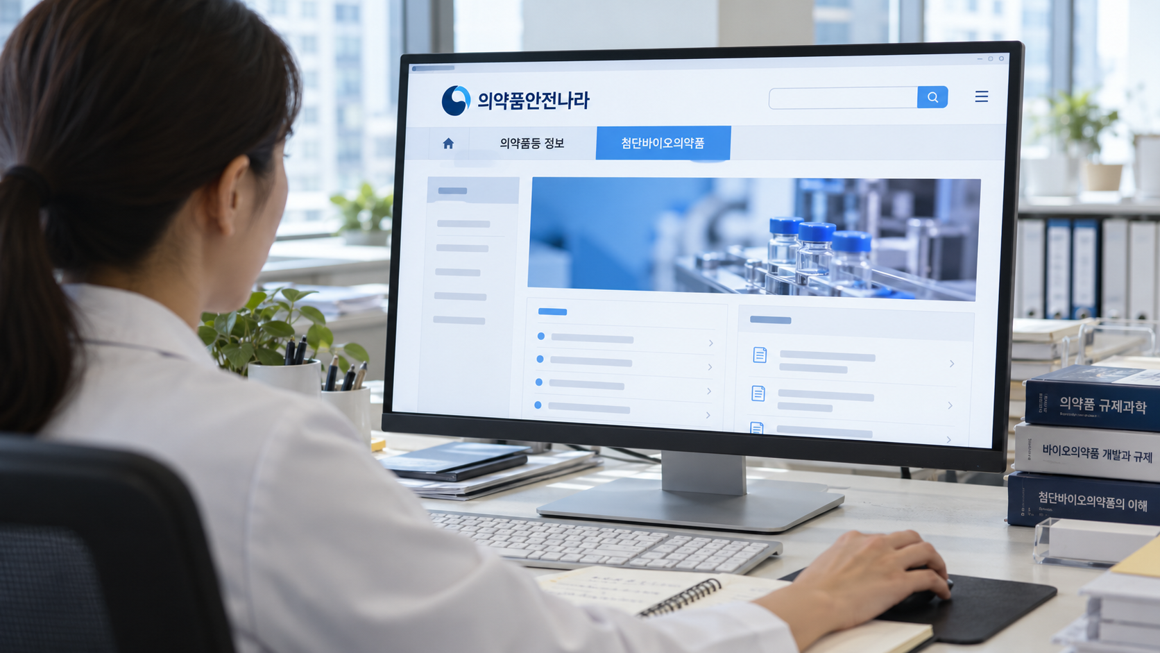 의약품안전나라 첨단바이오의약품 메뉴 접속 경로
